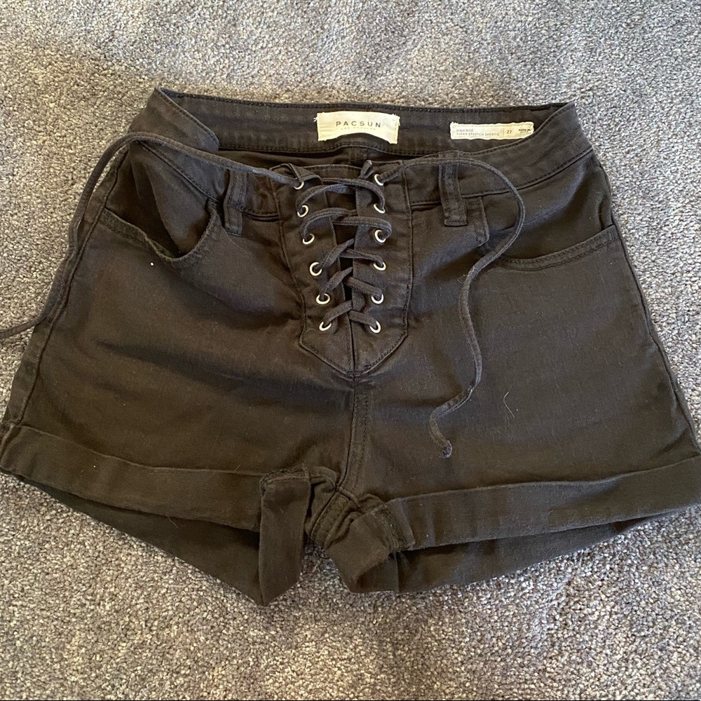 Pacsun black lace up shorts